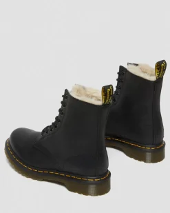 Boots 1460 Serena Doublées de Fourrure Synthétique in Noir
