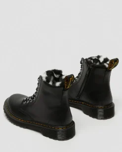 Boots 1460 Serena en Cuir Doublées de Fourrure Synthétique Junior in Noir