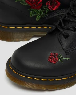 Boots 1460 Vonda Floral Rose en cuir à lacets in Noir