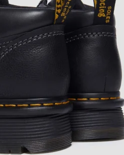 Boots Zebzag en cuir à 4 œillets in Noir