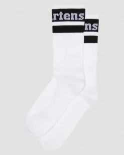 Chaussettes Athletic Logo en coton biologique mélangé in Blanc