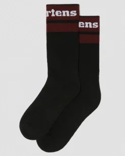 Chaussettes Athletic Logo en coton biologique mélangé in Noir