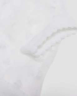 Chaussettes courtes Heart Mesh en coton biologique mélangé in Blanc