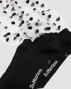 Chaussettes courtes Heart Mesh en coton biologique mélangé in Noir