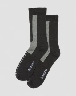 Chaussettes Double Doc en coton biologique mélangé in Charbon