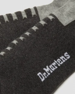 Chaussettes Double Doc en coton biologique mélangé in Charbon