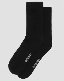 Chaussettes Double Doc en coton biologique mélangé in Noir