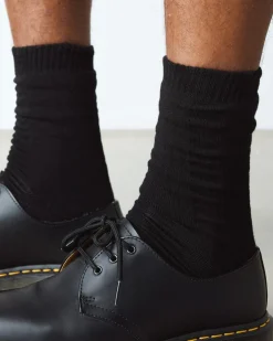 Chaussettes Double Doc en coton biologique mélangé in Noir