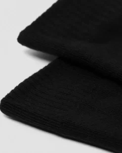 Chaussettes Double Doc en coton biologique mélangé in Noir