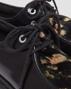 Chaussures Bex Zeffir en cuir Hair-On à 3 œillets in Noir