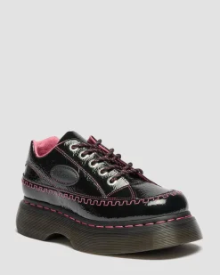Chaussures Buzz en cuir Distressed Patent à 5 œillets in Noir