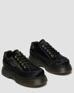 Chaussures Buzz en cuir Hair On à 5 œillets in Noir