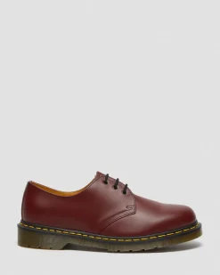 Chaussures 1461 en cuir Smooth in Rouge Cherry Red