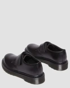 Chaussures Kamron en cuir à brides velcro Junior in Noir