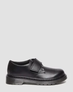 Chaussures Kamron en cuir à brides velcro Junior in Noir