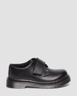 Chaussures Kamron en cuir à brides velcro pour tout-petit in Noir