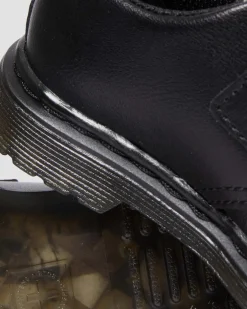 Chaussures Kamron en cuir à brides velcro pour tout-petit in Noir