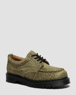 Chaussures Lowell en cuir Hair On à bout mocassin in Olive Vert