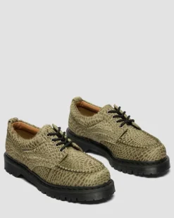 Chaussures Lowell en cuir Hair On à bout mocassin in Olive Vert