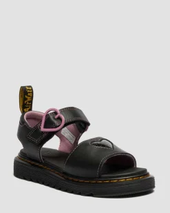 Chaussures Marlowe II Glitter Heart en cuir à brides Junior in Noir