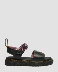 Chaussures Marlowe II Glitter Heart en cuir à brides Junior in Noir