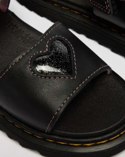 Chaussures Marlowe II Glitter Heart en cuir à brides Junior in Noir