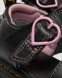 Chaussures Marlowe II Glitter Heart en cuir à brides pour tout-petit in Noir