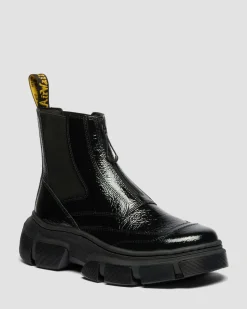Chelsea boots DMXL en cuir Distressed Patent in Noir