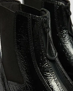 Chelsea boots DMXL en cuir Distressed Patent in Noir