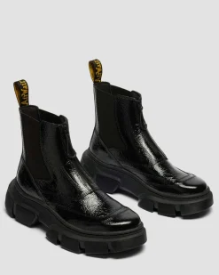 Chelsea boots DMXL en cuir Distressed Patent in Noir