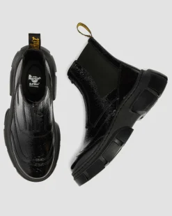 Chelsea boots DMXL en cuir Distressed Patent in Noir