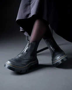 Chelsea boots DMXL en cuir à zip in Noir