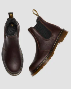 Chelsea boots en cuir Grizzly et fourrure synthétique in Marron Foncé