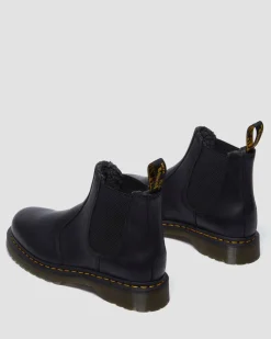 Chelsea boots en cuir Grizzly et fourrure synthétique in Noir