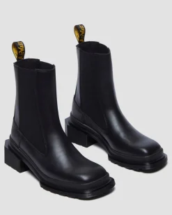 Chelsea boots en cuir Maybole à bout carré in Noir
