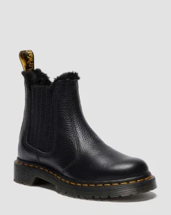CHELSEA BOOTS 2976 LEONORE II EN CUIR SOUPLE ET FOURRURE SYNTHÉTIQUE in Noir