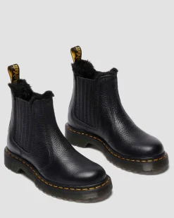 CHELSEA BOOTS 2976 LEONORE II EN CUIR SOUPLE ET FOURRURE SYNTHÉTIQUE in Noir