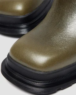 Chelsea boots Maybole en cuir à bout carré in Olive Vert