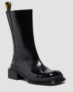Chelsea boots Maybole Hi en cuir verni à bouts carrés in Noir