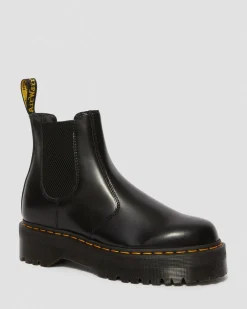 Chelsea boots plateformes Quad 2976 en cuir Smooth in Noir