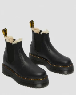 Chelsea boots plateformes Quad 2976 fourrées in Noir