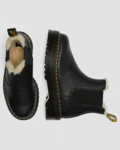 Chelsea boots plateformes Quad 2976 fourrées in Noir