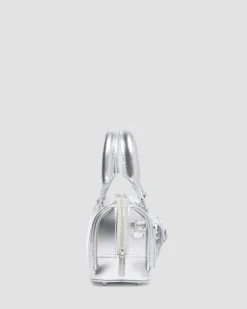 Mini sac en cuir Patent Lamper argenté à anses supérieures in Argenté