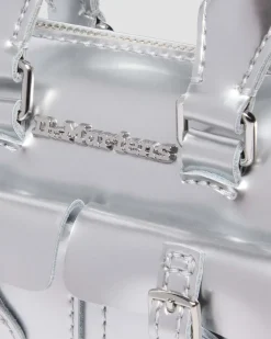 Mini sac en cuir Patent Lamper argenté à anses supérieures in Argenté