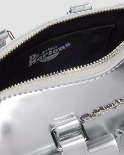 Mini sac en cuir Patent Lamper argenté à anses supérieures in Argenté