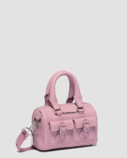 Mini sac en cuir verni à anse supérieure in Rose Poudré
