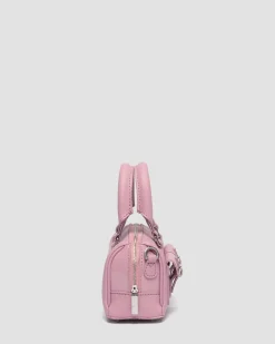 Mini sac en cuir verni à anse supérieure in Rose Poudré