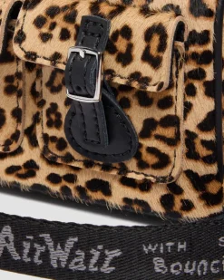 Mini sac à imprimé léopard et à anses supérieures in Noir & Tan