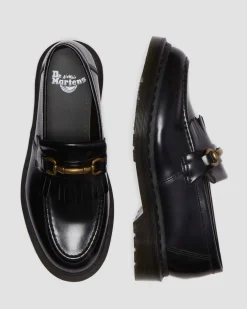 Mocassins Adrian Snaffle en cuir Smooth à pampilles in Noir