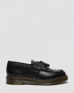 Mocassins Adrian Yellow Stitch en cuir Smooth à pampilles in Noir